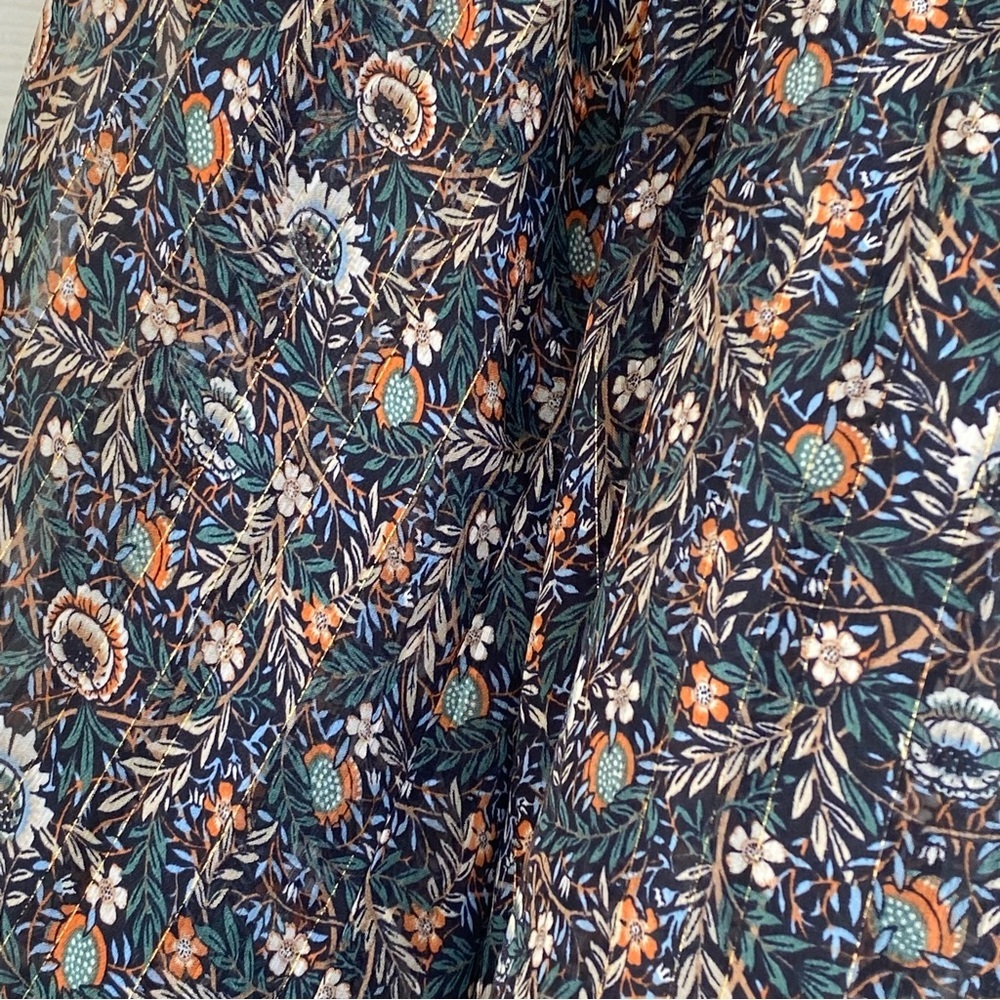 Ces Femme Floral Sheer Smocked Neck Oversized Top Small - Picture 4 of 11